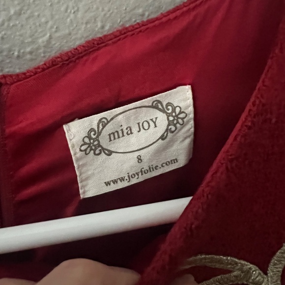 Joyfolie Red Tulle Roselyn Scarlett Dress Sz 8 with Gold Embroidery - Picture 9 of 9